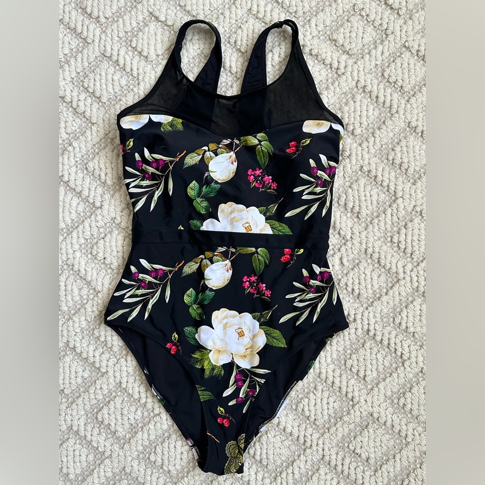Cupshe Black Floral One Piece Swimsuit